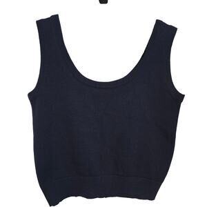 St. John Sweater Tank Top Navy Sz M Minimalist Layering Essential Luxe Old Money